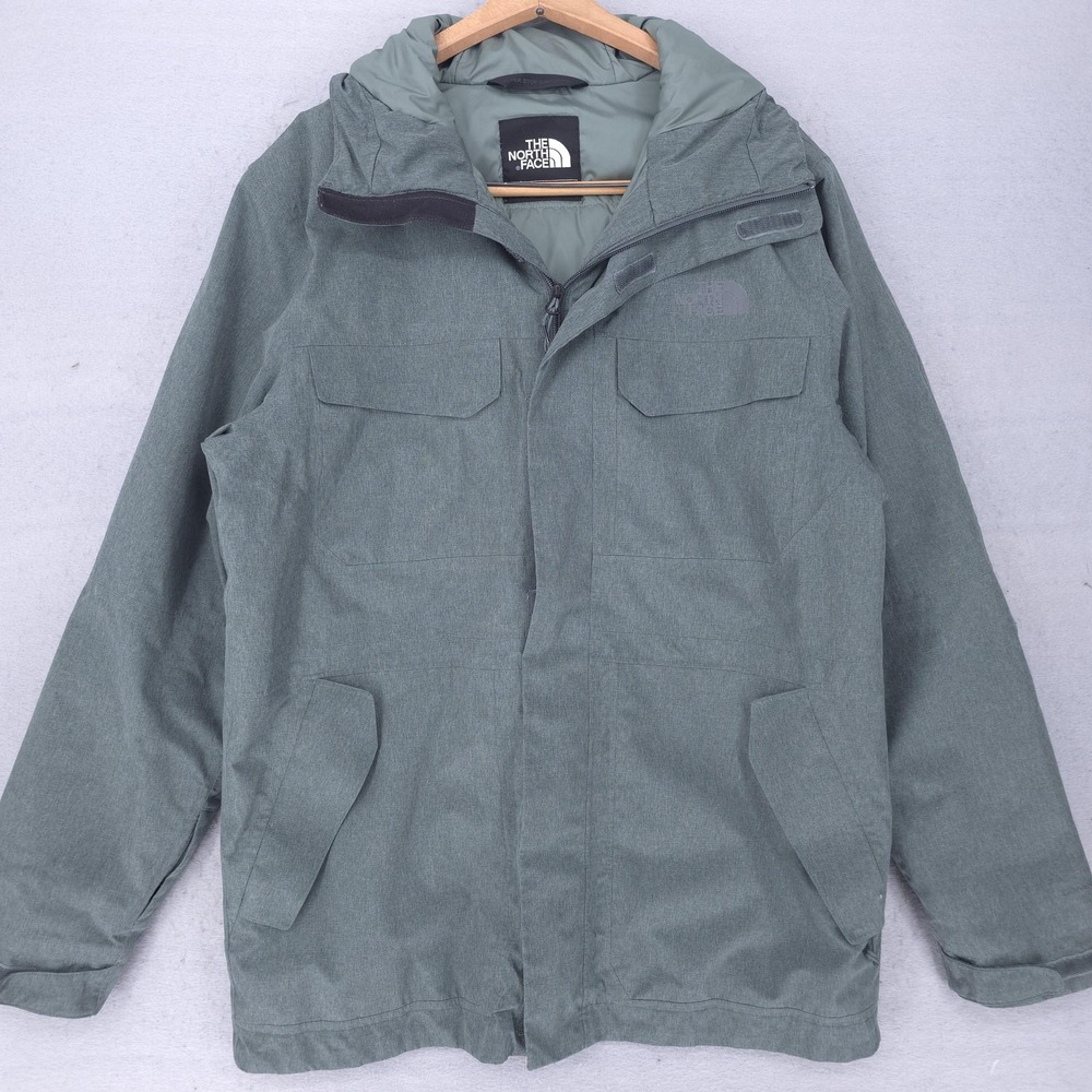 The North Face Jacket Mens Medium Gray Dryvent Hooded Insulated Parka Ski Winter
